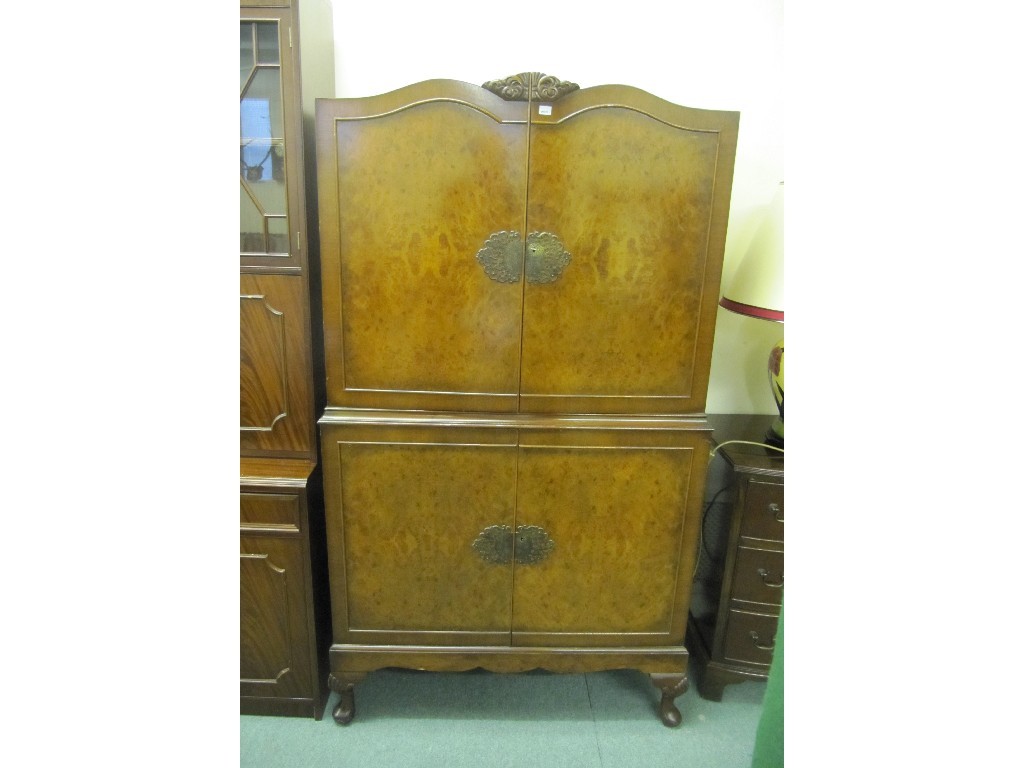 Appraisal: Walnut cocktail cabinet