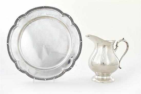 Appraisal: American sterling tray and pitcher Rhode Island and Connecticut first