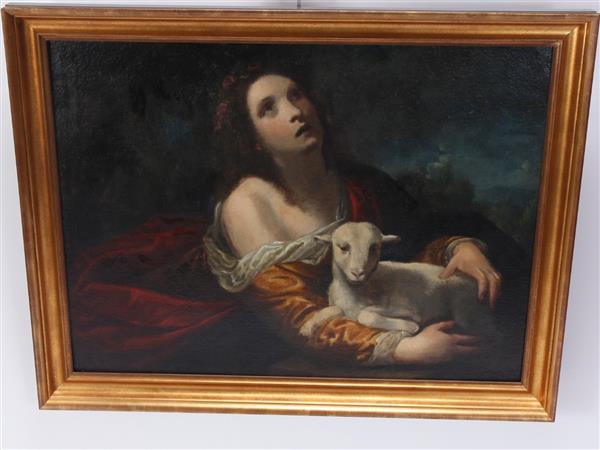 Appraisal: Italian School Baroque old master copy Saint Agnes with Lamb