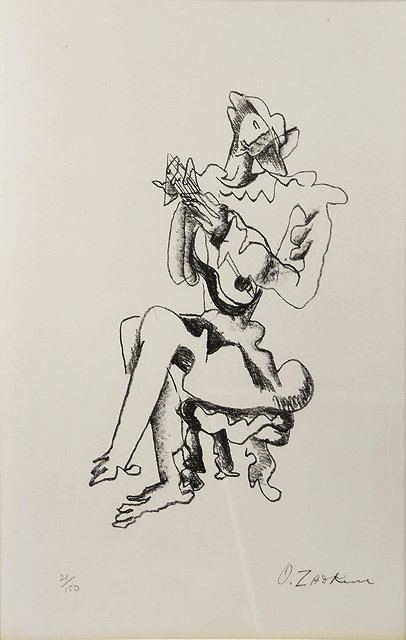 Appraisal: OSSIP ZADKINE - 'Figure with guitar' limited edition lithographic print