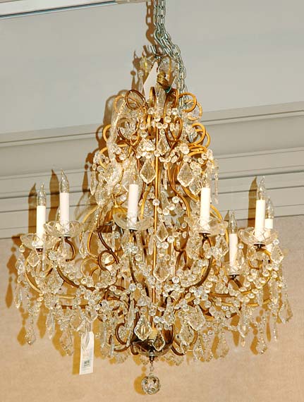 Appraisal: Louis XVI Style Gilt-Metal and Glass Ten-Light Chandelier Estimate -