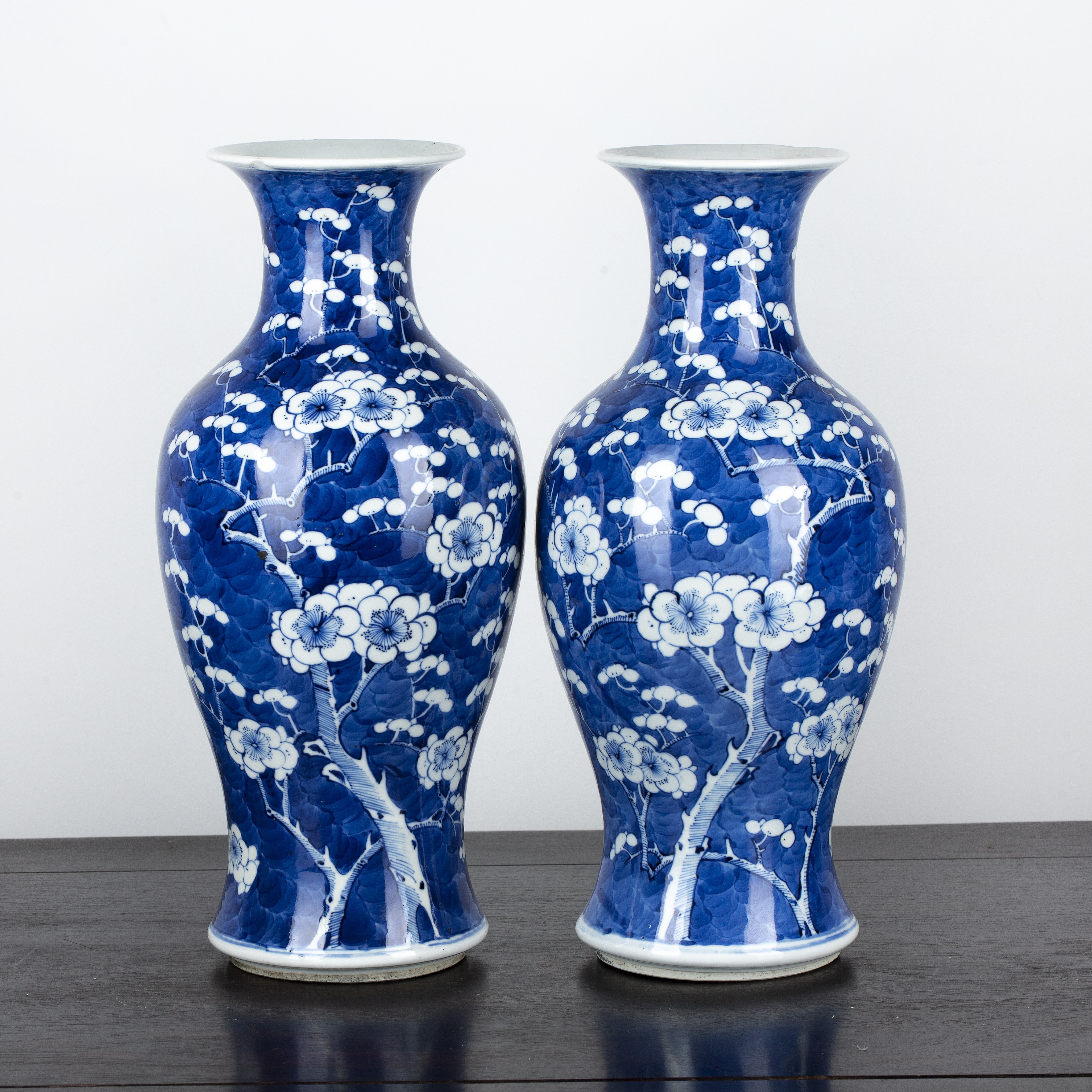 Appraisal: Pair of blue and white baluster vasesChinese th Century each