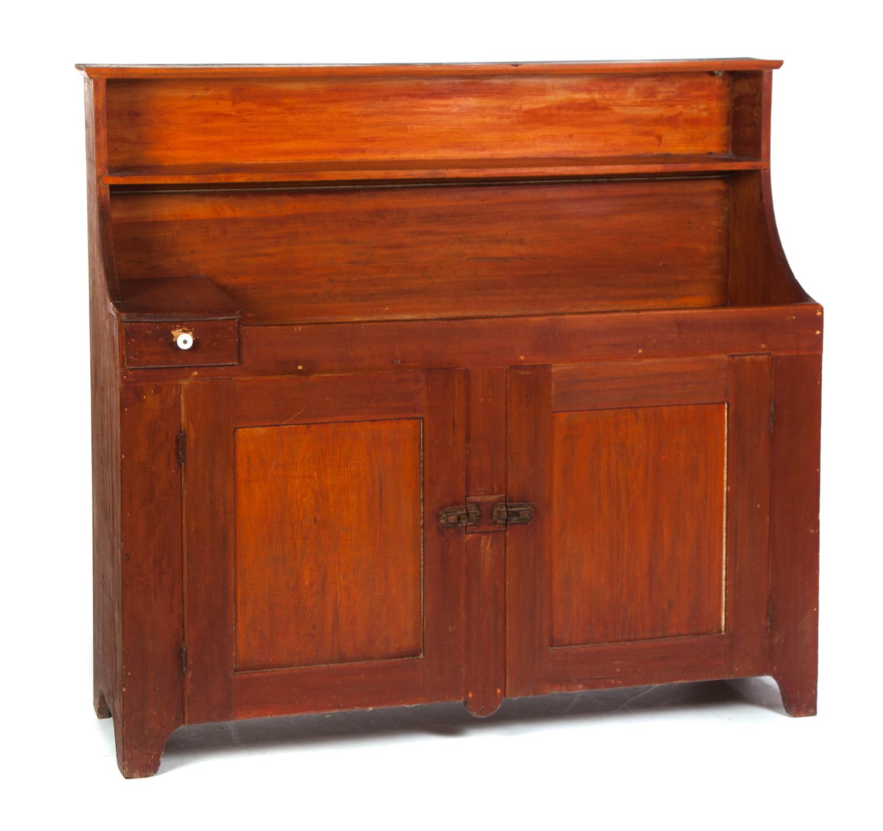 Appraisal: COUNTRY HUTCHBACK DRY SINK American nd half- th century poplar