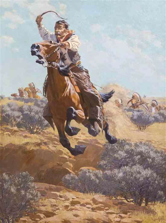 Appraisal: Fernand Harvey Lungren American - On the Warpath oil on