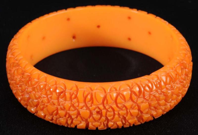 Appraisal: Bakelite Heavily Carved Bracelet Condition Excellent Size - x