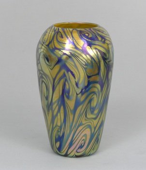 Appraisal: Signed Quezal Vase A tapered form vase with Favrile blue