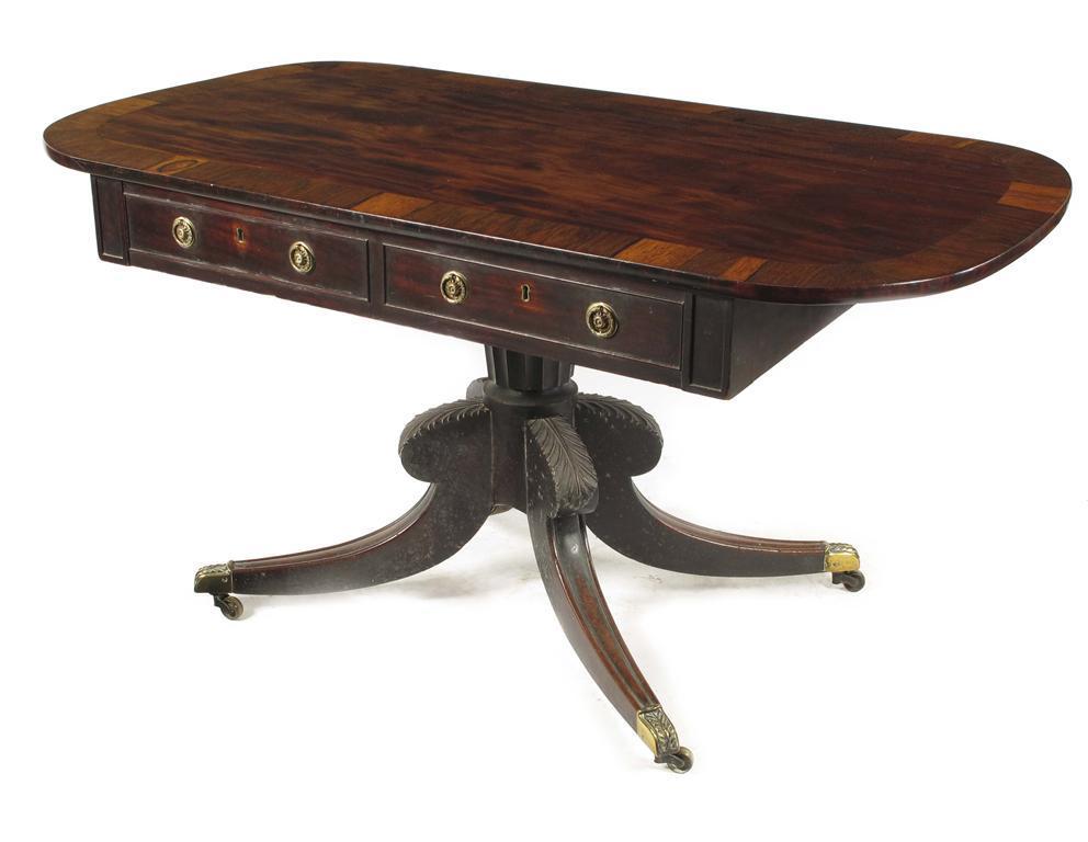 Appraisal: An early Victorian mahogany pedestal writing table