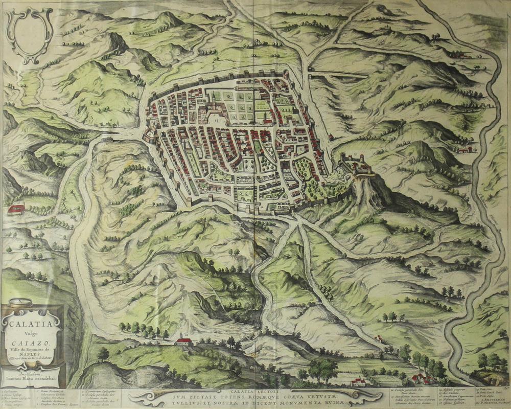 Appraisal: JOHANNES BLAEU DUTCH - CALATIA VULGO CALAZO along with map