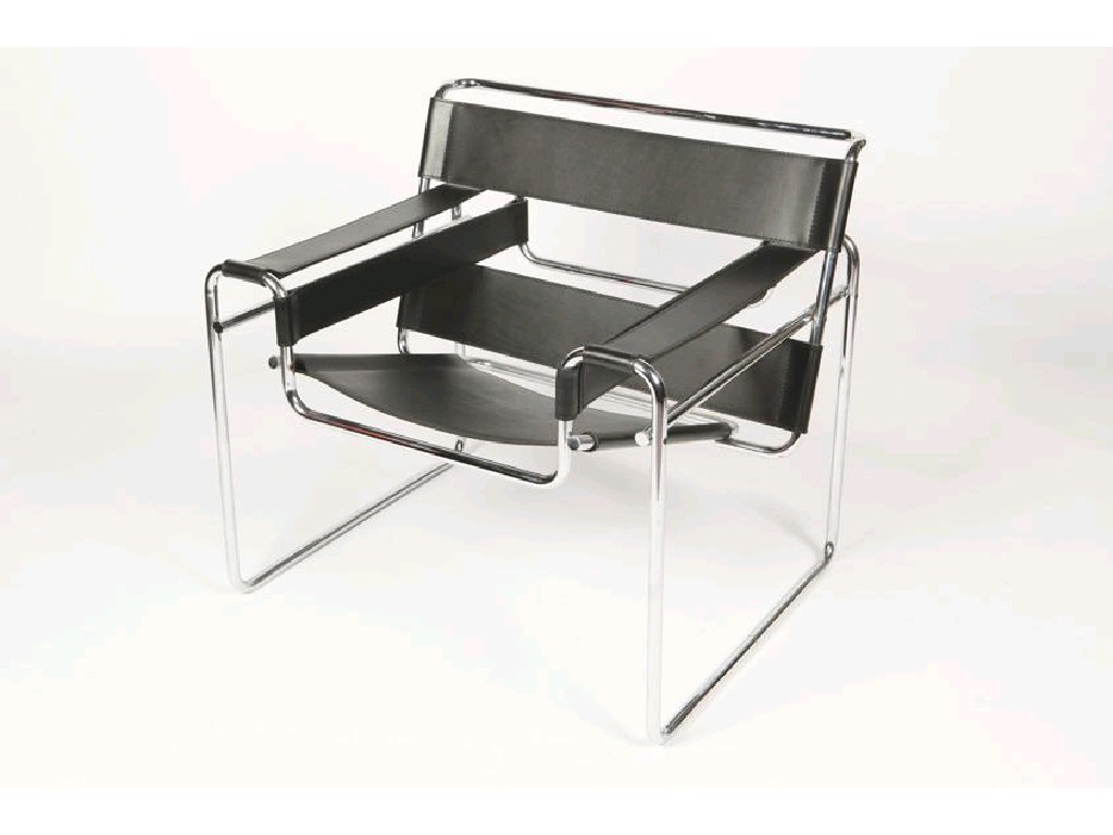 Appraisal: MARCEL BREUER A WASSILIY OR B CLUB ARMCHAIR in chrome