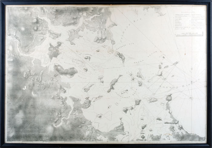 Appraisal: REPRODUCTION BOSTON HARBOR DEFENSE MAP AFTER THE ORIGINAL BY J