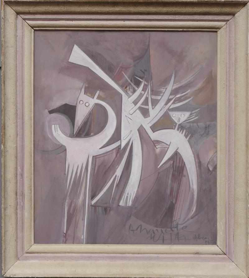 Appraisal: MANNER OF WILFREDO LAM UNTITLED Gouache on paperboard x in