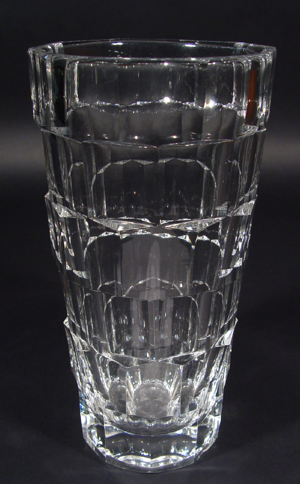 Appraisal: Keith Murray Art Deco Brierley cut glass vase of tapering