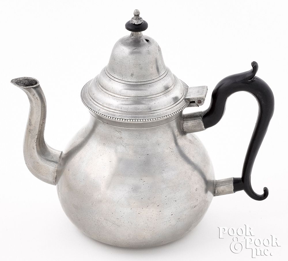 Appraisal: Hartford Connecticut pewter teapot ca Hartford Connecticut pewter teapot ca