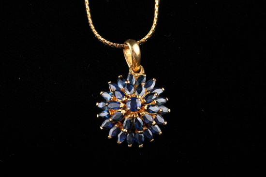 Appraisal: K YELLOW GOLD STARBURST SAPPHIRE NECKLACE