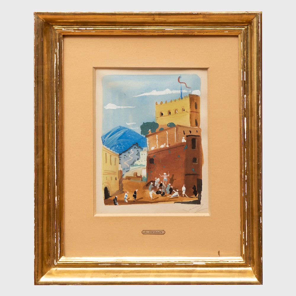 Appraisal: Attributed to Andr Derain - Une Ville en Maroc Watercolor