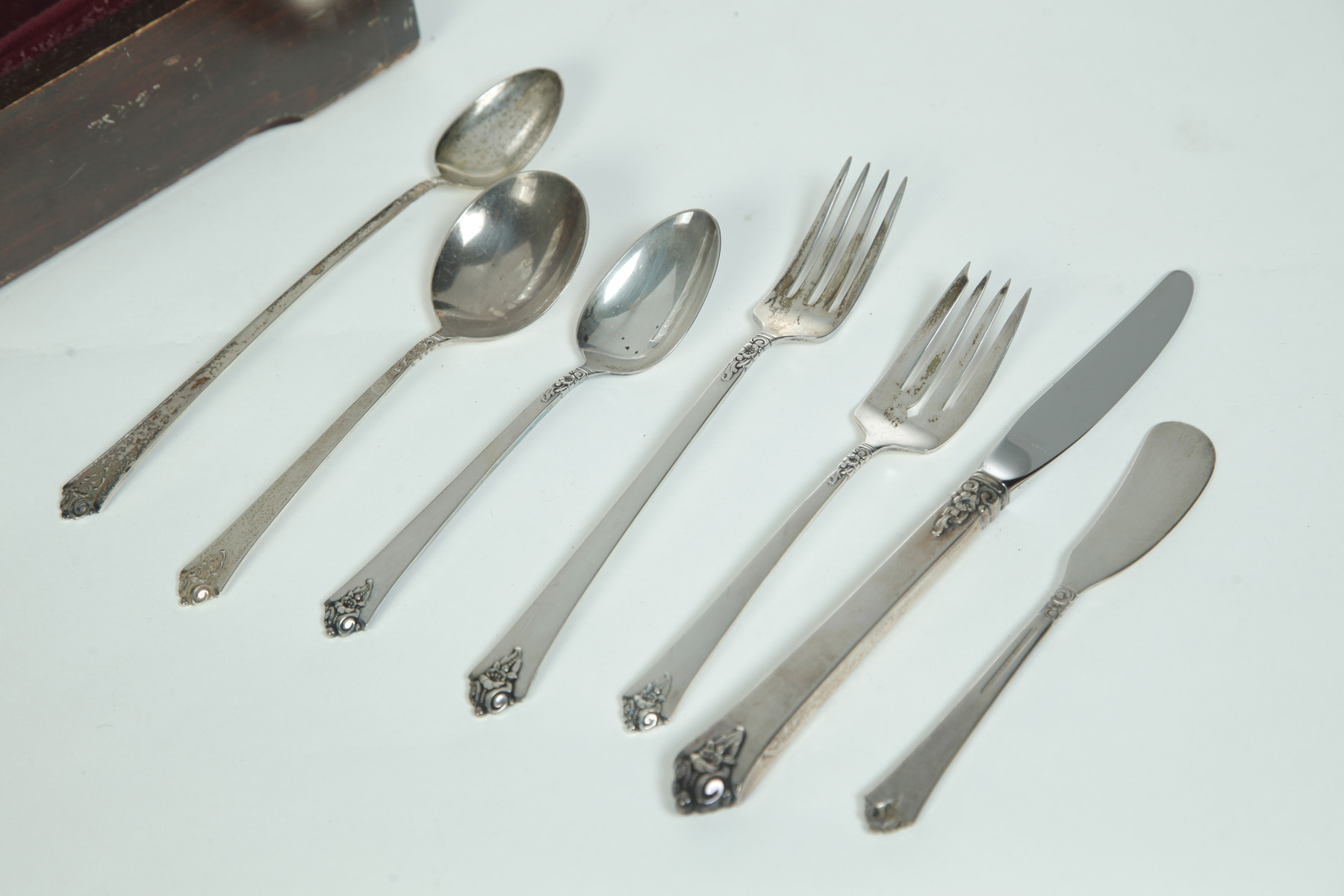 Appraisal: SET OF ROYAL CREST CASTLE ROSE PATTERN STERLING FLATWARE American