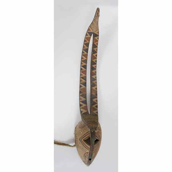 Appraisal: African Mali Dogon Mask angular mask topped with elongated horns