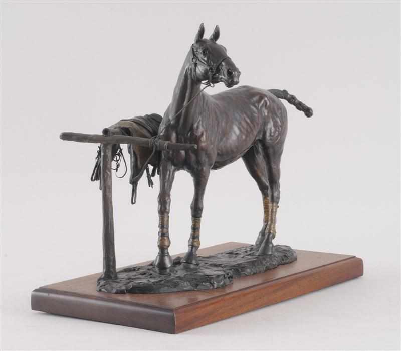 Appraisal: PEGGY KAUFFMAN TH C HORSE TRACK Bronze signed with copyright