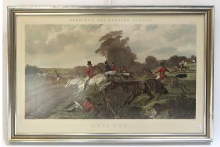 Appraisal: Framed Print- Fox Hunting Dimensions Framed X - Shipping We