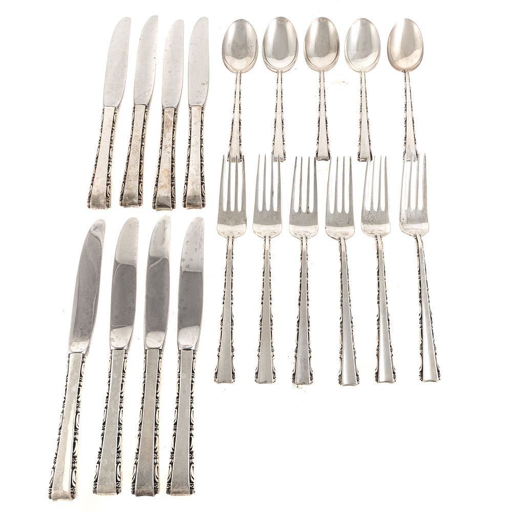 Appraisal: Lunt Sterling Partial Madrigal Flatware Service Including eight dinner knives