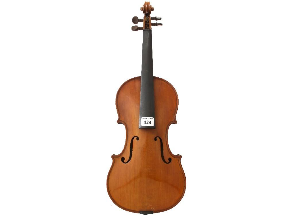 Appraisal: French Vuillaume copy violin circa cm