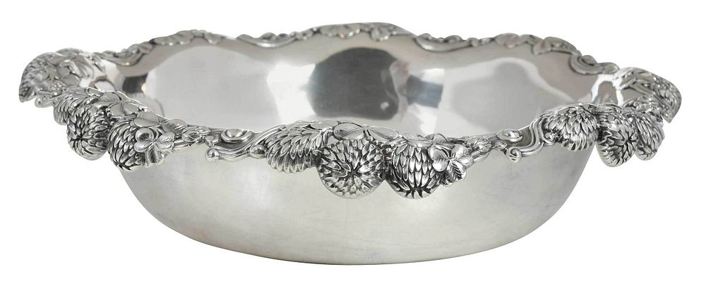 Appraisal: Tiffany Sterling Clover Bowl American - round with openwork cover