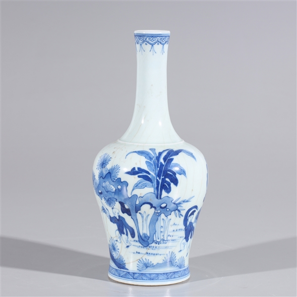 Appraisal: Chinese blue and white porcelain bottle vase with figures and