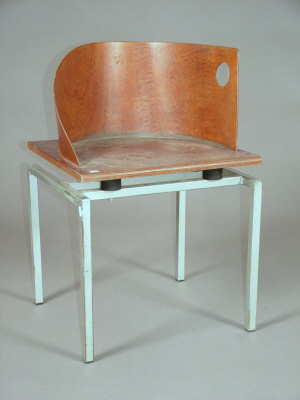 Appraisal: A plywood and metal framed side chair NOTE IN THE