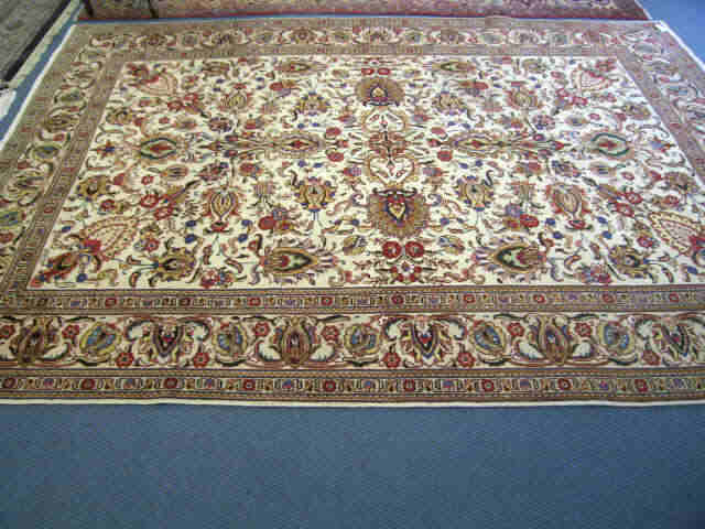 Appraisal: Tabriz Persian Handmade Room Size Rug elaborate floral on ivory