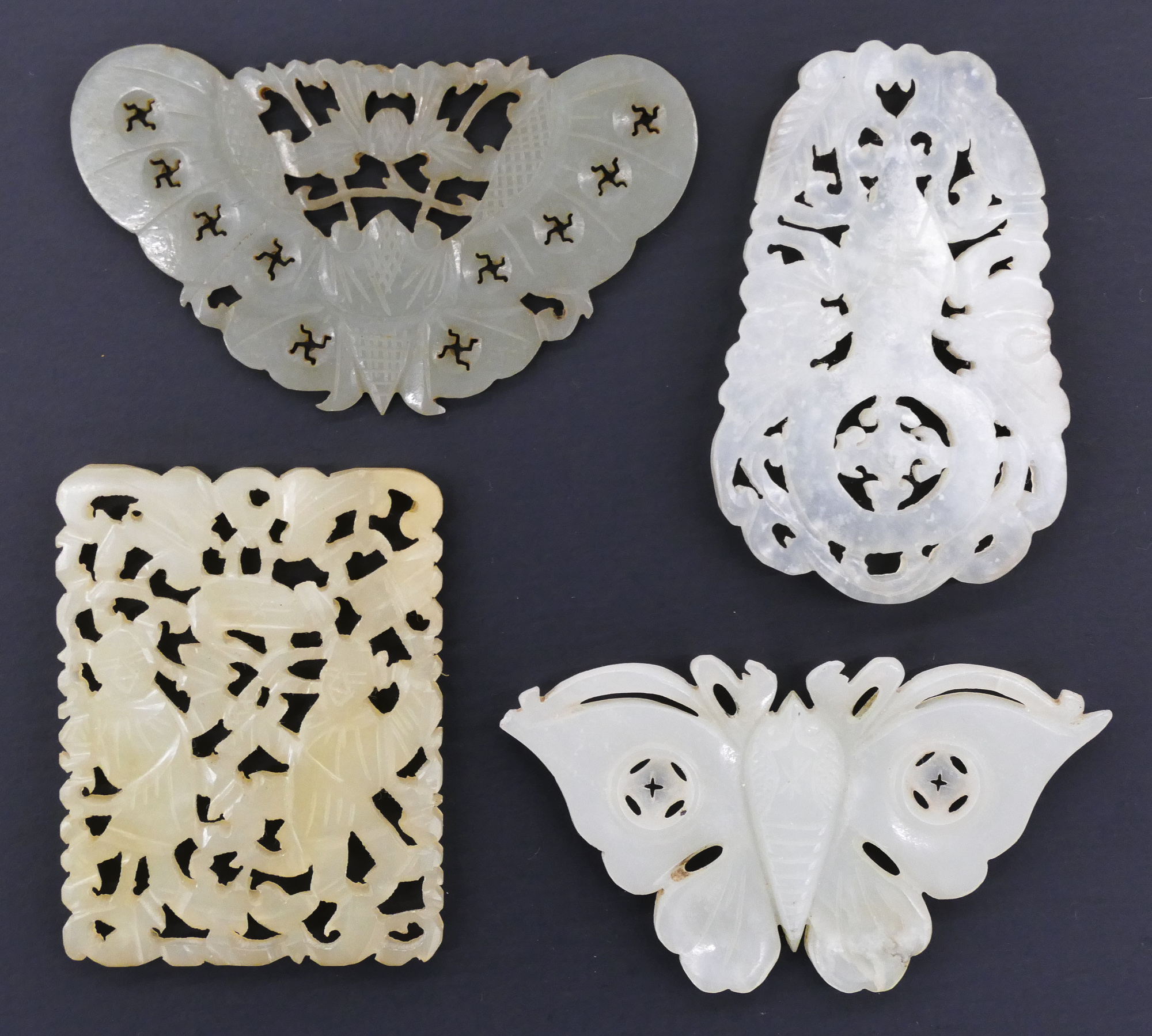 Appraisal: pc Chinese Qing Jade and Stone Pendants '' to ''