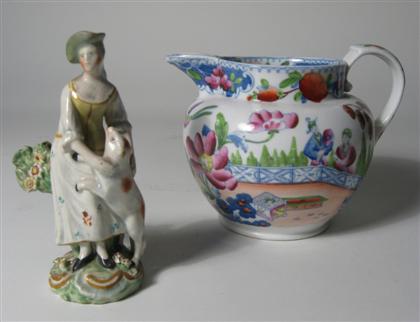 Appraisal: Two piece Staffordshire including figure of lady with a dog