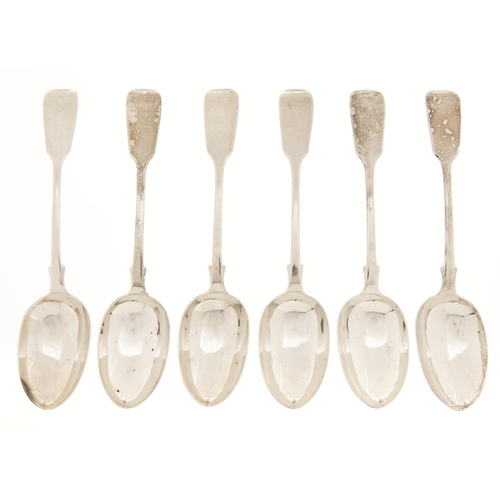 Appraisal: A set of six Victorian silver tablespoons Fiddle pattern by