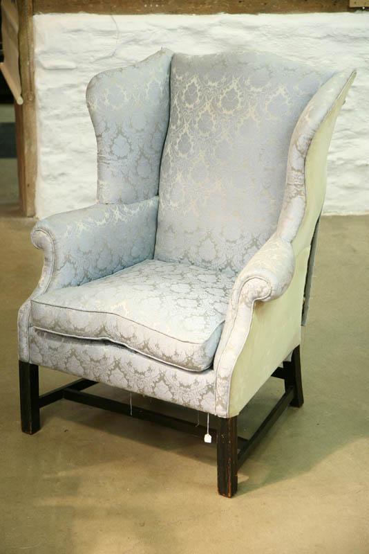 Appraisal: CHIPPENDALE- STYLE ARMCHAIR Twentieth century mahogany Straight legs with H