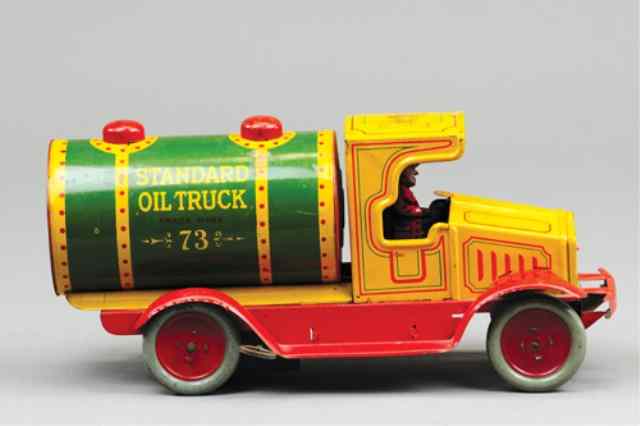 Appraisal: STRAUSS STANDARD OIL TRUCK 's lithographed tin seated driver key