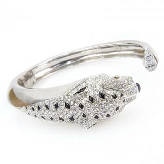 Appraisal: Cartier Approx Carat Pave Set Diamond Black Onyx and Karat