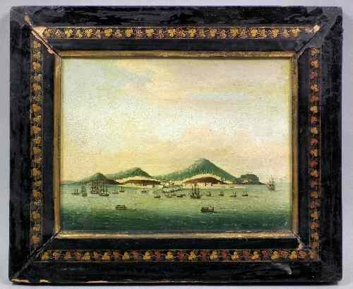 Appraisal: Early th Century Chinese School - Three oil paintings on