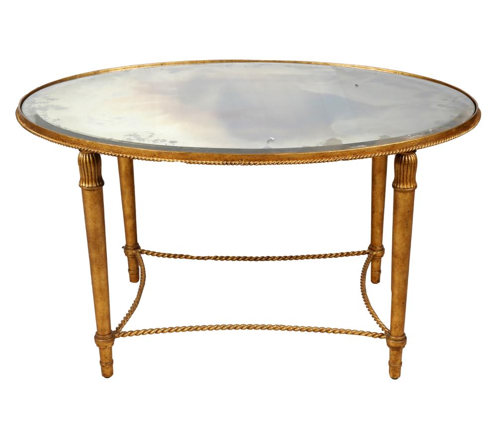 Appraisal: NEOCLASSICAL-STYLE GILT METAL COFFEE TABLEmade by Century Furniture the oval