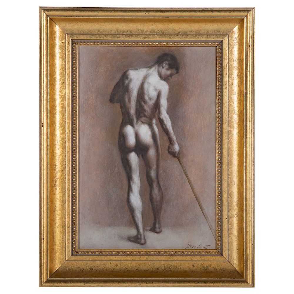 Appraisal: Stere Grant Nude Study oil on board Romanian American late