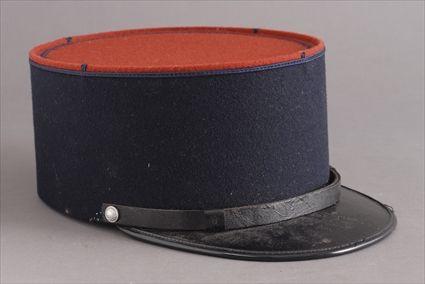 Appraisal: FRENCH BLUE FELT FOREIGN LEGION CAP Retailed by Pierre Huard