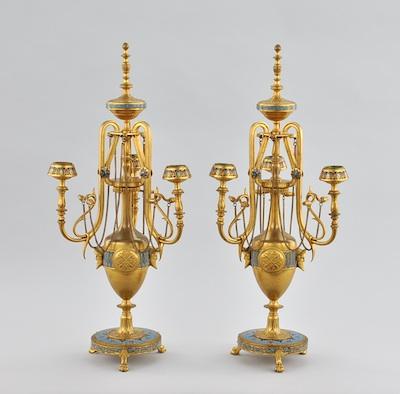 Appraisal: A Pair of Napoleon III Style Gilt Bronze and Champleve