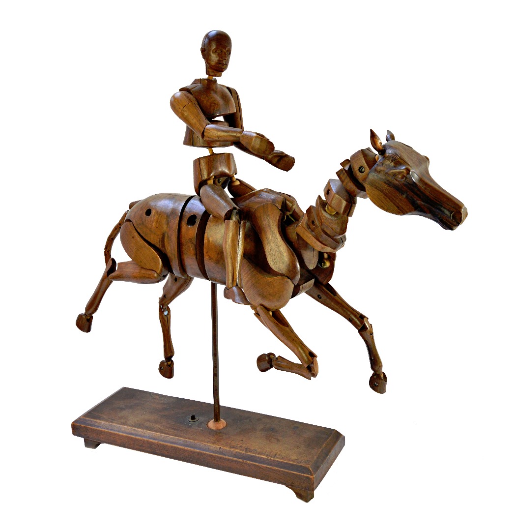 Appraisal: A French articulated walnut artist's model of a horse and