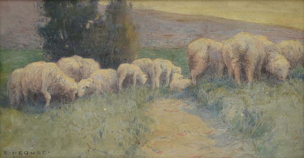 Appraisal: EANGER IRVING COUSE American - A PAINTING Grazing Sheep EANGER