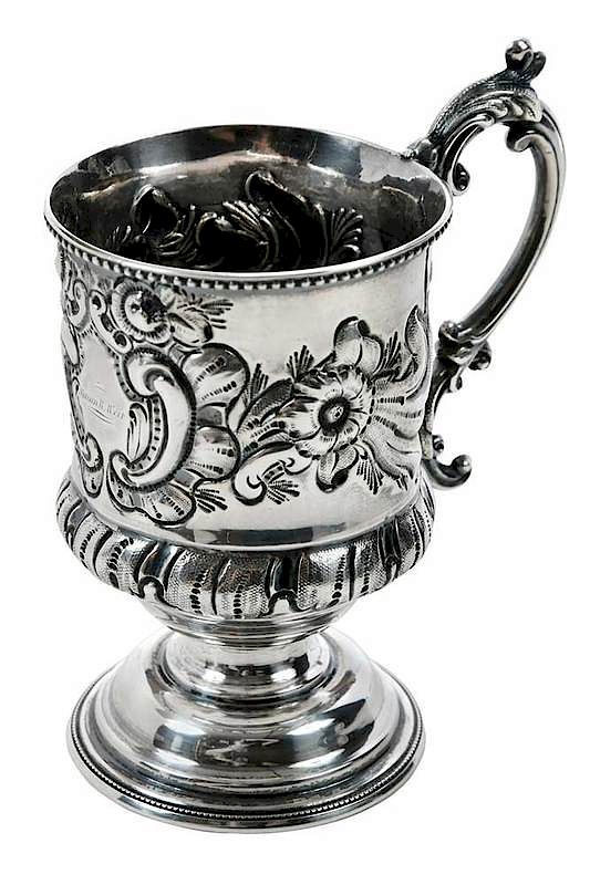 Appraisal: Philadelphia Coin Silver Mug American mid th century pedestal base