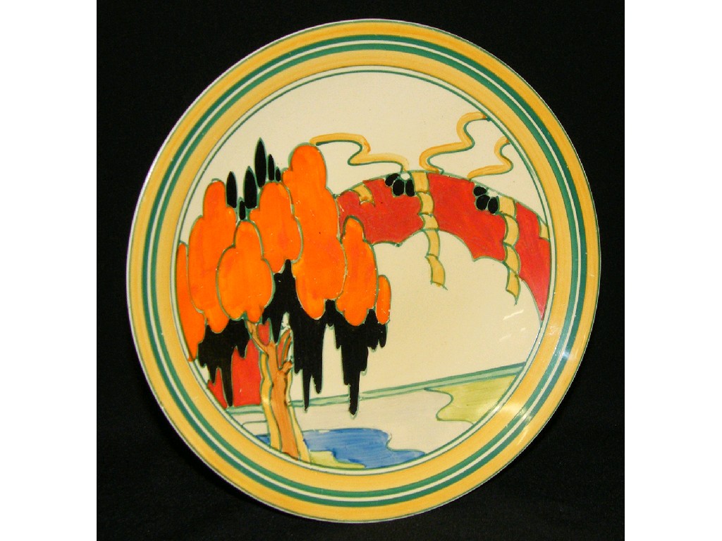 Appraisal: Clarice Cliff 'Solitude' Fantasque Bizarre circular plate diameter Illustrated in