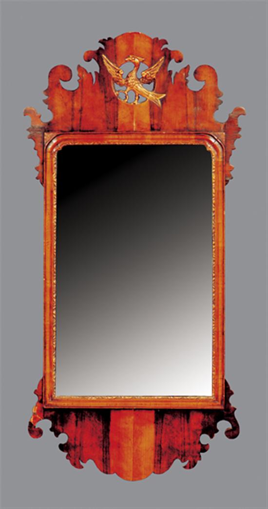 Appraisal: English Chippendale style walnut looking glass th centuryscrolled and pierced