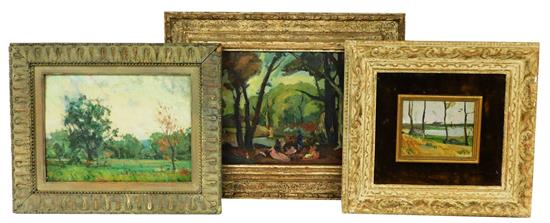 Appraisal: George Davidson Polish-American - three framed oil on board landscapes