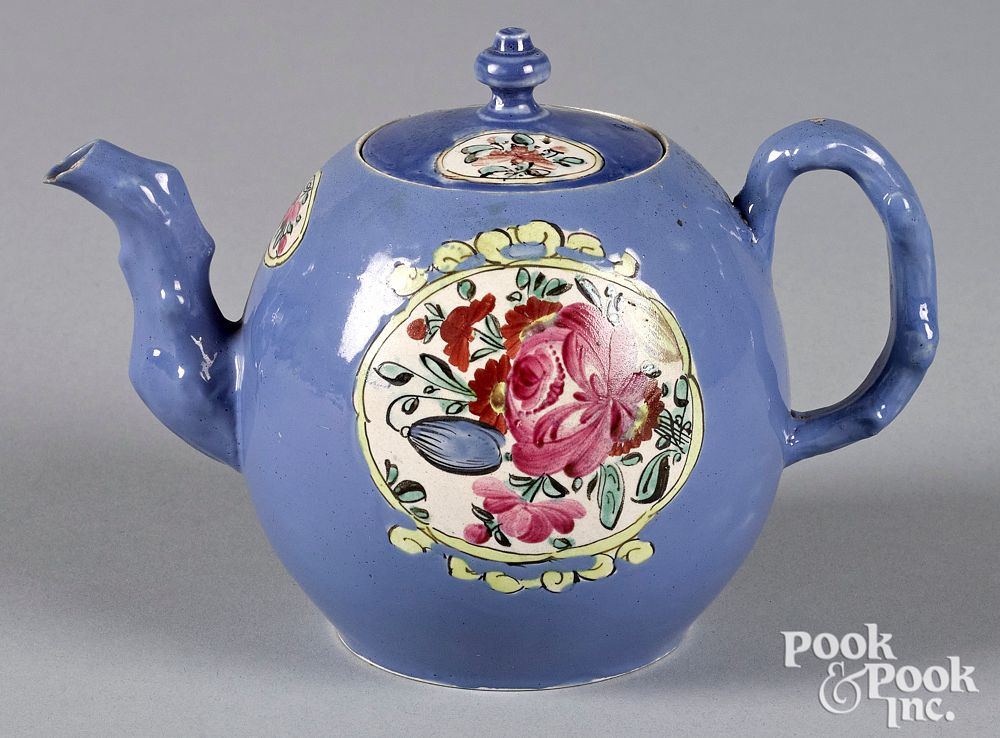 Appraisal: Staffordshire salt glaze stoneware teapot Staffordshire salt glaze stoneware teapot