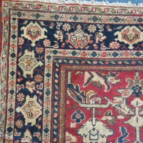 Appraisal: Mahal Persian Handmade Room Size Rug fanciful floral red field