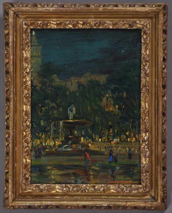 Appraisal: JOHN KNOX - BETHESDA FOUNTAIN CENTRAL PARK Oil on artistboard