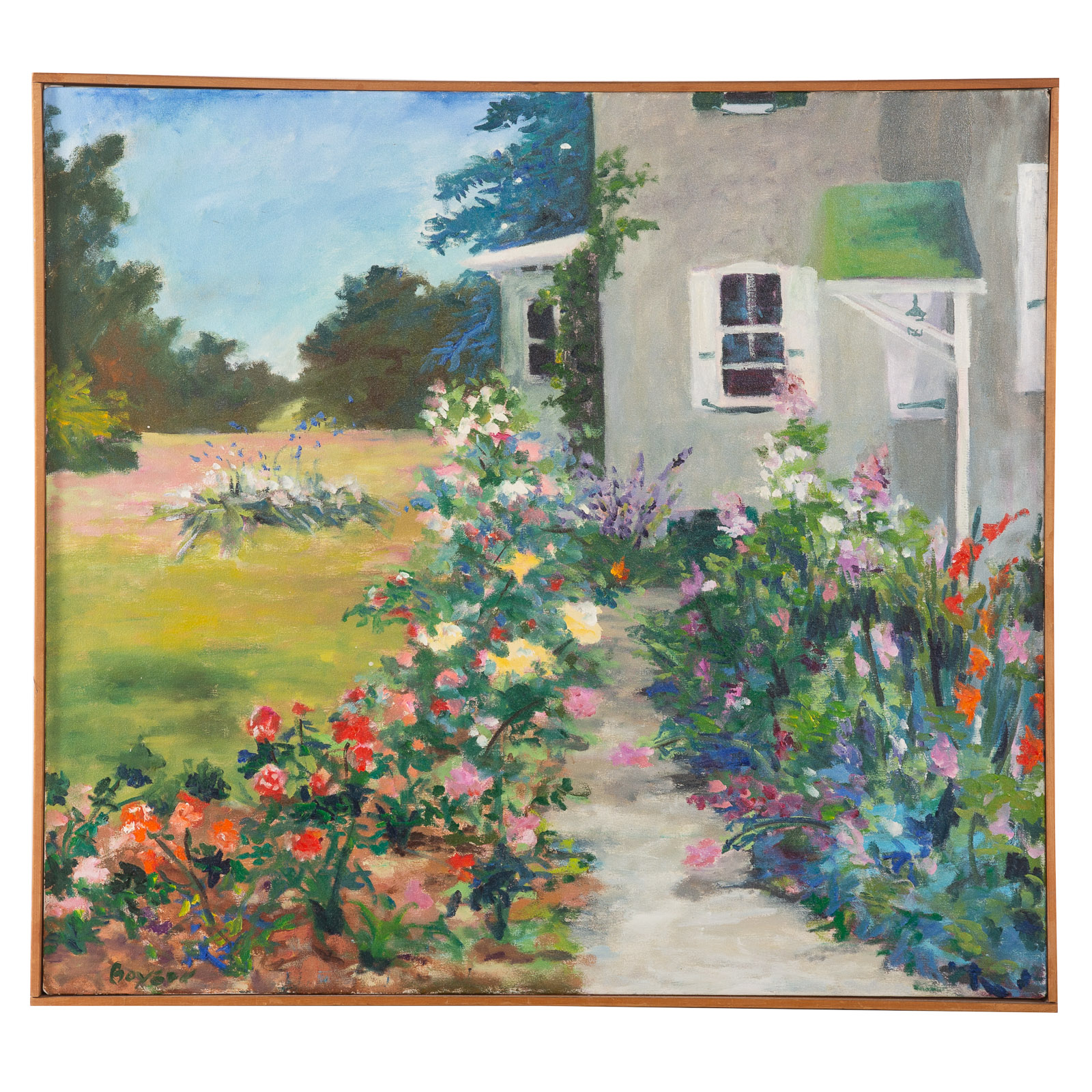 Appraisal: ANNE E LISETTE BOYSEN HOUSE AND GARDENS OIL American -